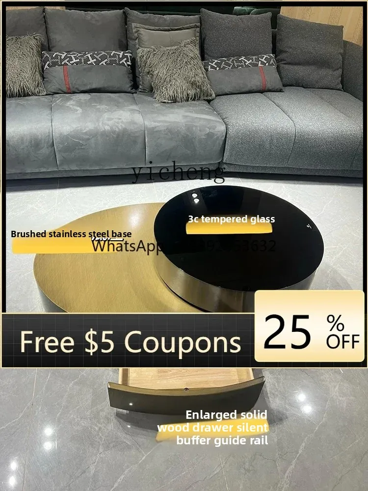 ZZ Creative Rotatable Coffee Table Minimalist Small Apartment Living Room Home Modern Simple Stainless Steel Oval
ZZ Creative Rotatable Coffee Table Minimalist Small Apartment Living Room Home Modern Simple Stainless Steel Oval