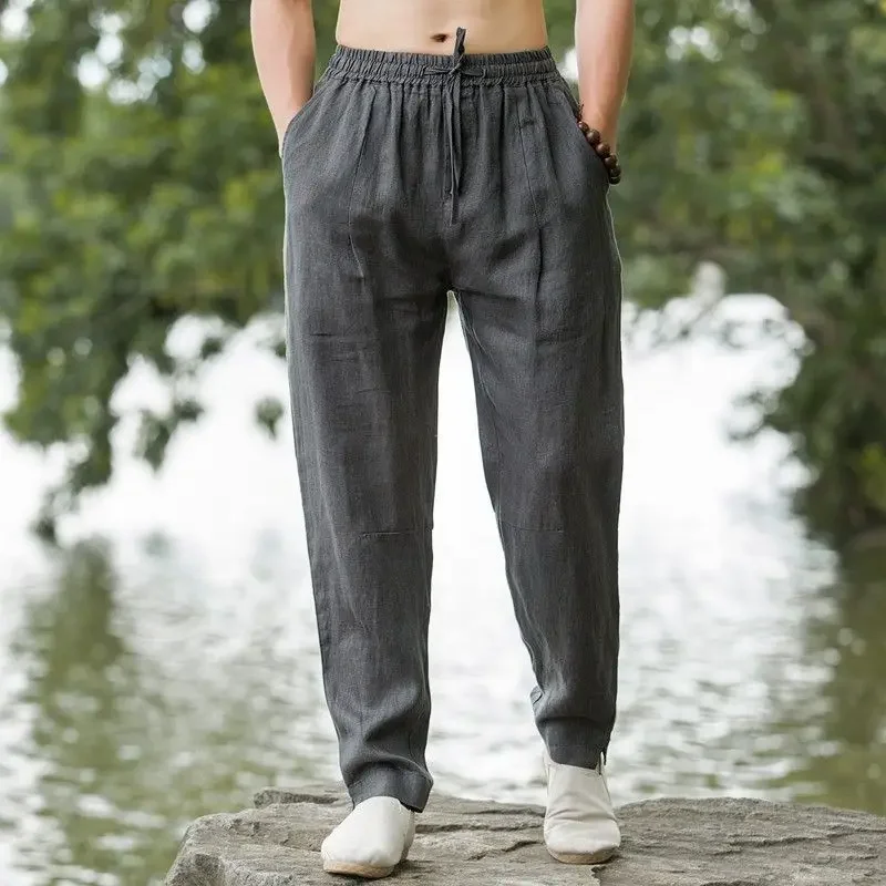 Pop Male Grey Linen Summer Loose Thin Baggy Wide Men's L Pants Korean Style Designer Low Price Stylish Cheap Vintage
Pop Male Grey Linen Summer Loose Thin Baggy Wide Men's L Pants Korean Style Designer Low Price Stylish Cheap Vintage