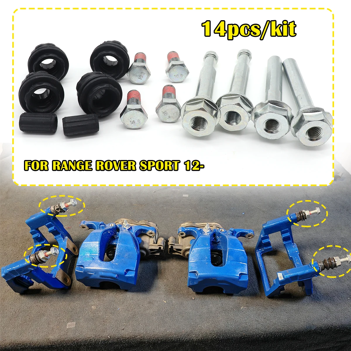 Brake Caliper Cylinder Slider Guide Pin For Disc Housing Bolts Rubber Bushing Boot Seal Kit FOR RANGE ROVER SPORT 2012 2013-
Brake Caliper Cylinder Slider Guide Pin For Disc Housing Bolts Rubber Bushing Boot Seal Kit FOR RANGE ROVER SPORT 2012 2013-