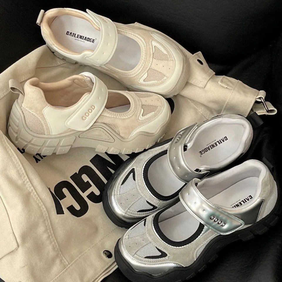 Mary Jane Sports Sandals Women's 2024 Summer New Ugly and Cute Velcro Silver Casual Shoes
Mary Jane Sports Sandals Women's 2024 Summer New Ugly and Cute Velcro Silver Casual Shoes