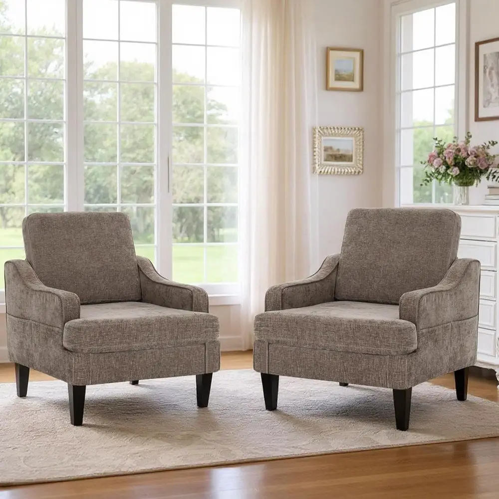 Set o 2 Accent Chair or Living Room,-Century Arm Chair Chenille abric Living Room Chairs,Upholstered Reading Chair or Bedroom,Si
Set o 2 Accent Chair or Living Room,-Century Arm Chair Chenille abric Living Room Chairs,Upholstered Reading Chair or Bedroom,Si