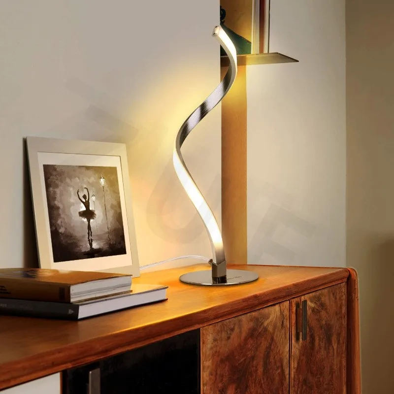 Modern LED Spiral Table Lamp Curved Desk Bedside Lamp Warm White Light for Living Room Bedroom Reading Light Decoration Lighting
Modern LED Spiral Table Lamp Curved Desk Bedside Lamp Warm White Light for Living Room Bedroom Reading Light Decoration Lighting