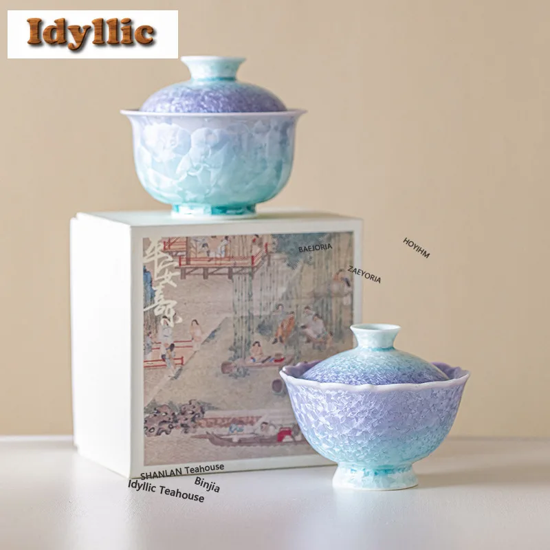 Crystal Glaze Gradient Purple Gaiwan Vintage Tea Tureen Tea Bowl With Lid Kit Tea Maker Cover Bowl Kung Fu Tea Set Ornaments
Crystal Glaze Gradient Purple Gaiwan Vintage Tea Tureen Tea Bowl With Lid Kit Tea Maker Cover Bowl Kung Fu Tea Set Ornaments