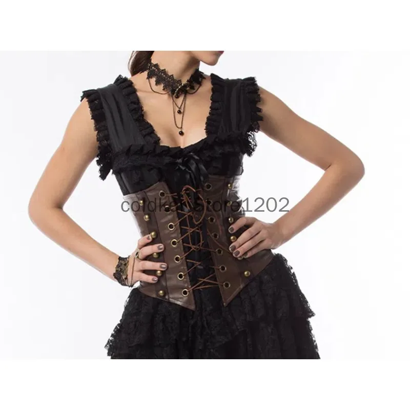 Women Steampunk Underbust Corset Faux Leather Medieval Gothic Costume Pirate Vintage Brown Top Women
Women Steampunk Underbust Corset Faux Leather Medieval Gothic Costume Pirate Vintage Brown Top Women