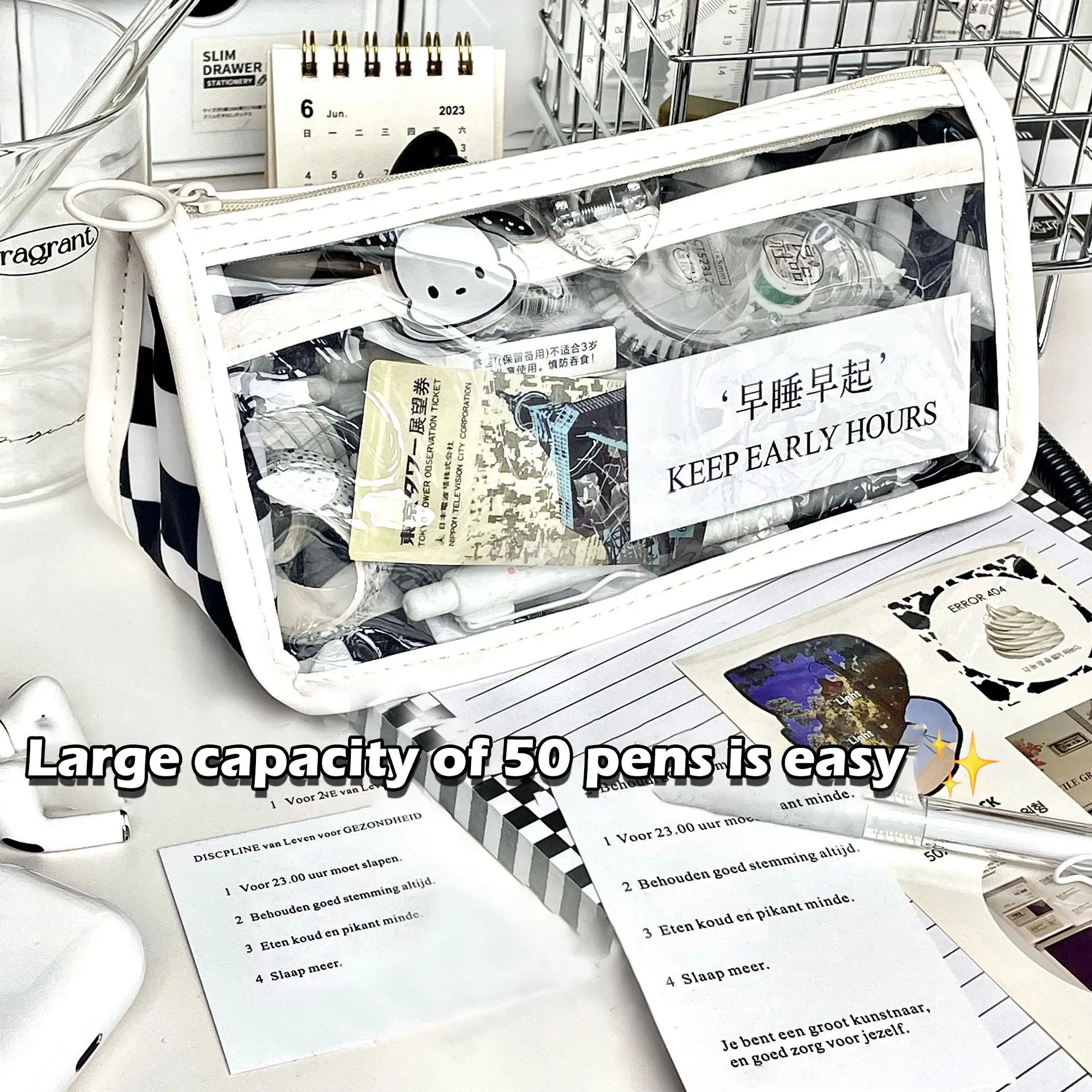 Checkerboard Transparent Pencil Case Bags Large Capacity Kawaii Pen Pouch Korean Stationery School Office Supplies for Student
Checkerboard Transparent Pencil Case Bags Large Capacity Kawaii Pen Pouch Korean Stationery School Office Supplies for Student
