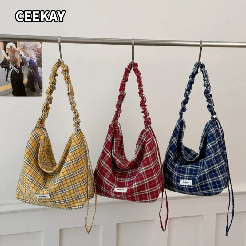 CEEKAY Women's Shoulder Bag Yellow Plaid Canvas Large Capacity Hobo Handbag Ruched Strap Daily Commute Casual Fashion
CEEKAY Women's Shoulder Bag Yellow Plaid Canvas Large Capacity Hobo Handbag Ruched Strap Daily Commute Casual Fashion