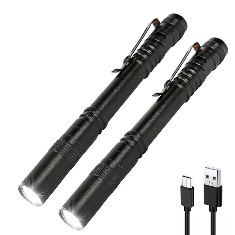 TOPCOM Tactical Pen Light 5W XPG LED 450 Lumens USB Rechargeable EDC Flashlight Torch 2PACK Clip-on Penlight
TOPCOM Tactical Pen Light 5W XPG LED 450 Lumens USB Rechargeable EDC Flashlight Torch 2PACK Clip-on Penlight
