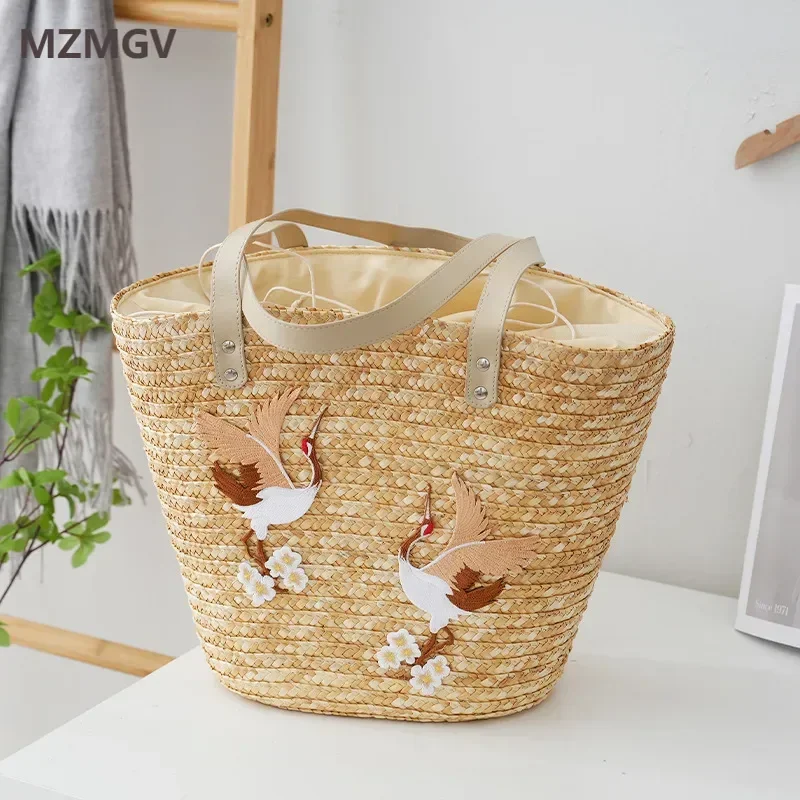Meet You 2025 Summer Trend Bird Embroidery Straw Bag for Women Large Capacity Seaside Resort Beach Bag Woven Shoulder Tote Bag
Meet You 2025 Summer Trend Bird Embroidery Straw Bag for Women Large Capacity Seaside Resort Beach Bag Woven Shoulder Tote Bag