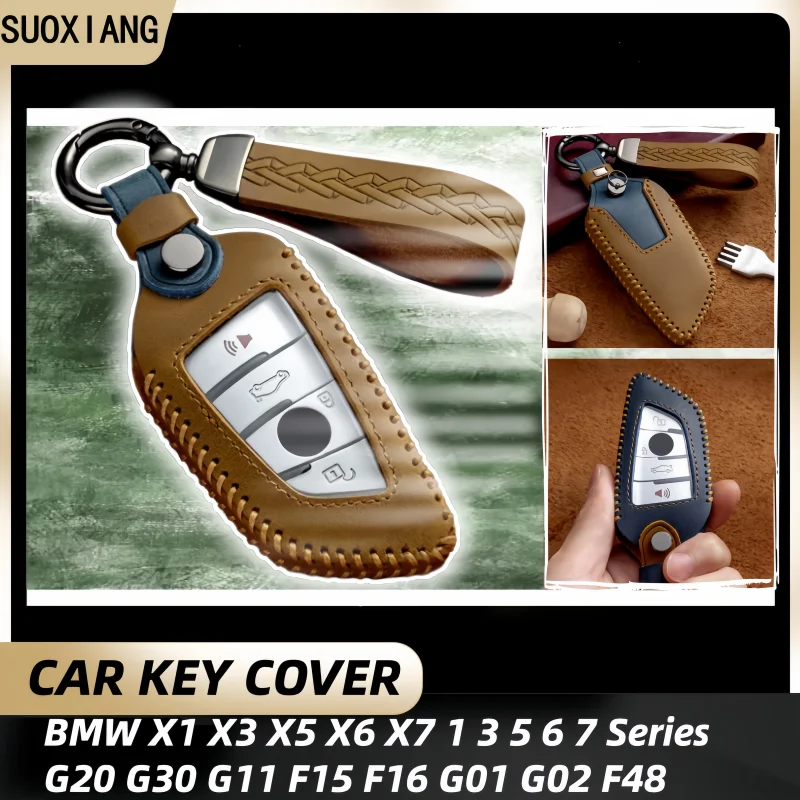 Leather Remote Key Case Cover Shell Fob For BMW X1 X3 X5 X6 X7 1 3 5 6 7 Series G20 G30 G11 F15 F16 G01 G02 F48 Keyless Bag
Leather Remote Key Case Cover Shell Fob For BMW X1 X3 X5 X6 X7 1 3 5 6 7 Series G20 G30 G11 F15 F16 G01 G02 F48 Keyless Bag