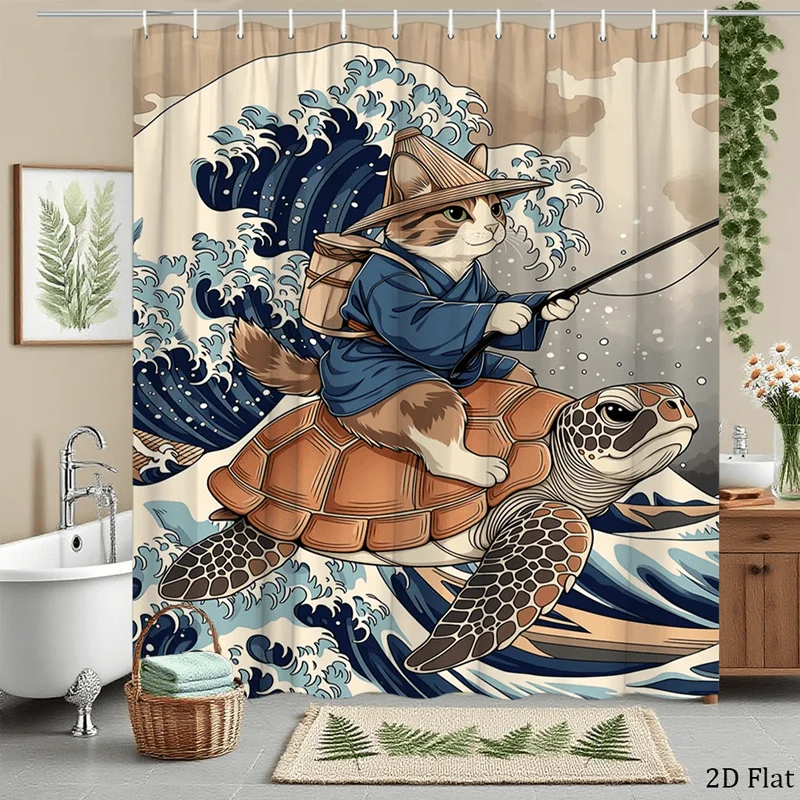 Cartoon Cat Sea Turtle Shower Curtain Bathroom Decor Nautical Ocean Print Anime Waterproof Curtain Liner 180x180cm Novelty Art
Cartoon Cat Sea Turtle Shower Curtain Bathroom Decor Nautical Ocean Print Anime Waterproof Curtain Liner 180x180cm Novelty Art