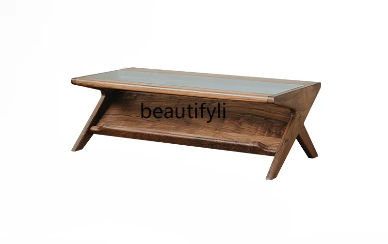 Black Walnut Solid Wood Coffee Table Living Room Home Nordic Glass Tea Table Small Apartment Modern Minimalist Tea Table
Black Walnut Solid Wood Coffee Table Living Room Home Nordic Glass Tea Table Small Apartment Modern Minimalist Tea Table
