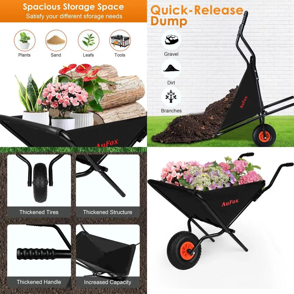 Folding Wheelbarrow for Home, Garden, and Yard - Durable Cloth Cart for Soil, Grass, and Supplies
Folding Wheelbarrow for Home, Garden, and Yard - Durable Cloth Cart for Soil, Grass, and Supplies