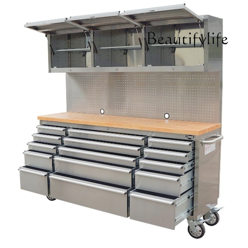 American 72-inch garage large stainless steel multi-functional solid wood auto repair tool cabinet cart racing workstation
American 72-inch garage large stainless steel multi-functional solid wood auto repair tool cabinet cart racing workstation