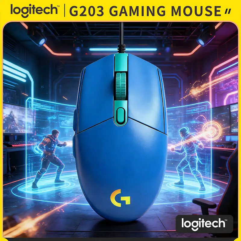 Logitech G203 Wired RGB Gaming Mouse 8000 DPI Sensor 6 Buttons On-Board Memory 1000Hz Polling Ergonomic Design Smooth
Logitech G203 Wired RGB Gaming Mouse 8000 DPI Sensor 6 Buttons On-Board Memory 1000Hz Polling Ergonomic Design Smooth