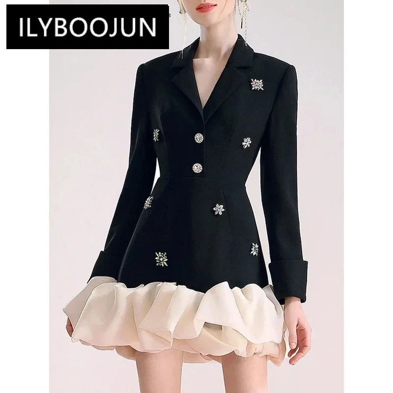 ILYBOOJUN Colorblock Patchwork Diamonds Elegant Dresses For Women V Neck Long Sleeve High Waist Spliced Organza Dress Female
ILYBOOJUN Colorblock Patchwork Diamonds Elegant Dresses For Women V Neck Long Sleeve High Waist Spliced Organza Dress Female