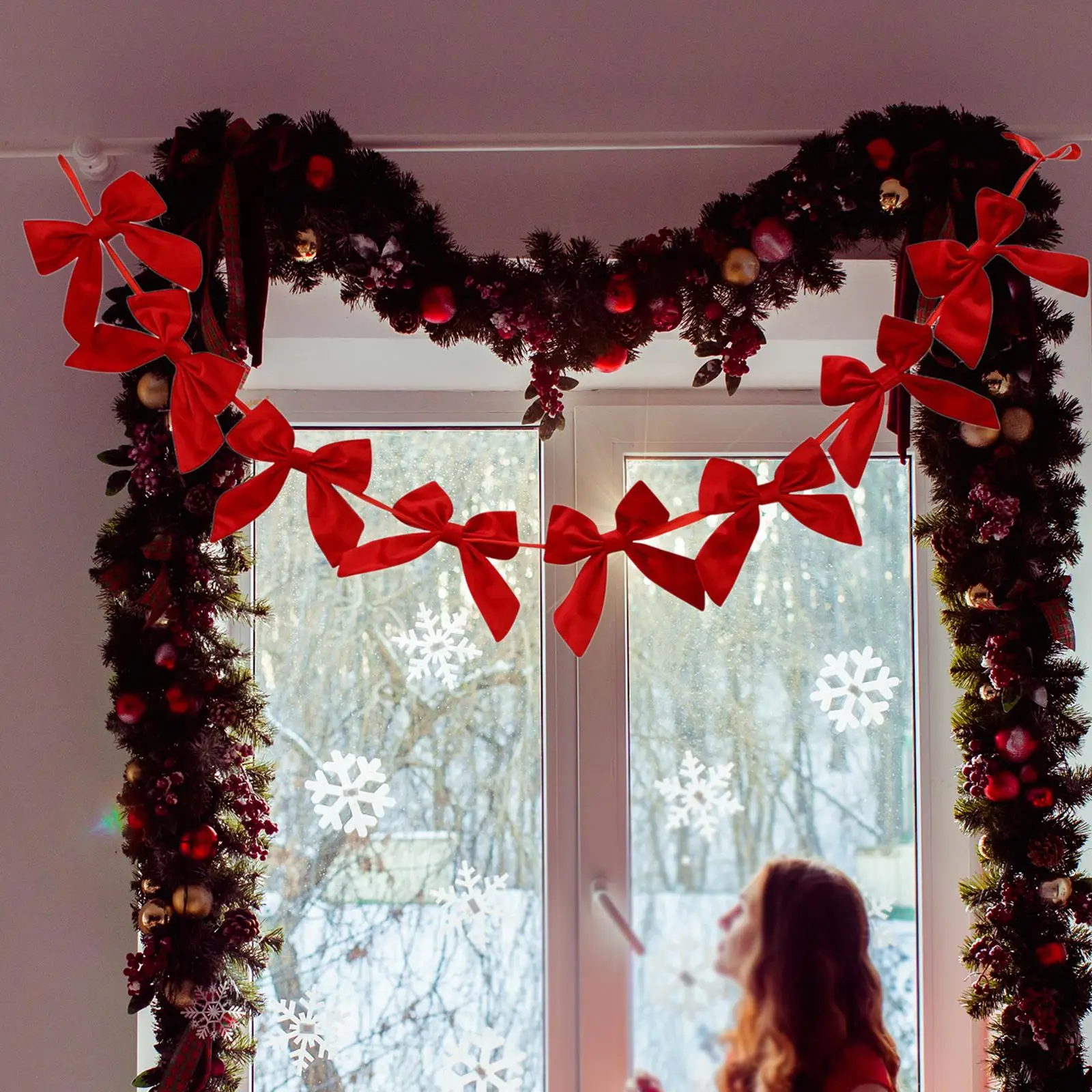 Рождественская бархатная гирлянда с бантом, красный бант, гирлянда, баннер, 71-дюймовое праздничное рождественское подвесное украшение для дома, торгового центра, отеля
Рождественская бархатная гирлянда с бантом, красный бант, гирлянда, баннер, 71-дюймовое праздничное рождественское подвесное украшение для дома, торгового центра, отеля