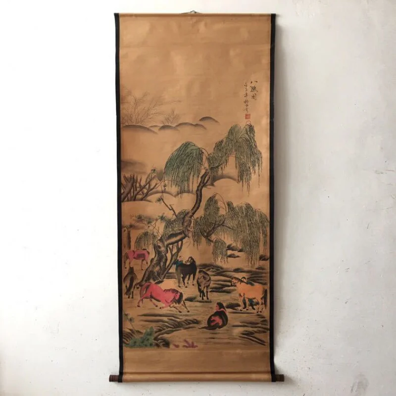 Wholesale Ancient Factory Calligraphy and Painting for Hallway, Old Office, Living Room, Eight Horses Scroll Painting
Wholesale Ancient Factory Calligraphy and Painting for Hallway, Old Office, Living Room, Eight Horses Scroll Painting
