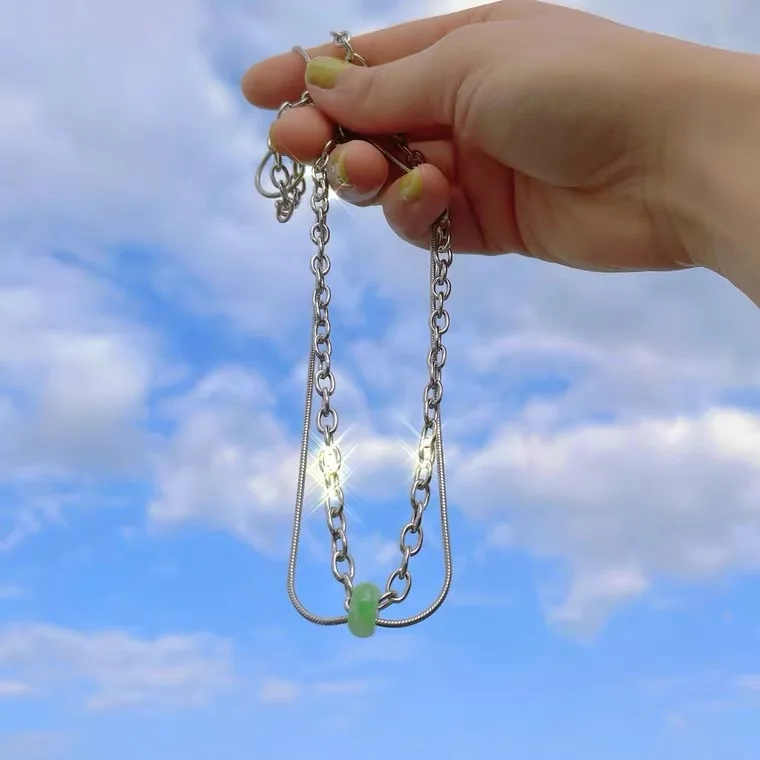 jade combination metal snake chain necklace retro style multilayer clavicle chain women jewelry new gift hot wholesale blessing
jade combination metal snake chain necklace retro style multilayer clavicle chain women jewelry new gift hot wholesale blessing