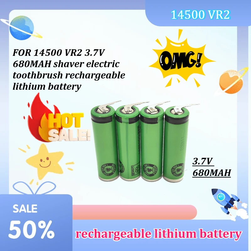FOR 14500 VR2 3.7V 680MAH shaver electric toothbrush rechargeable lithium battery
FOR 14500 VR2 3.7V 680MAH shaver electric toothbrush rechargeable lithium battery