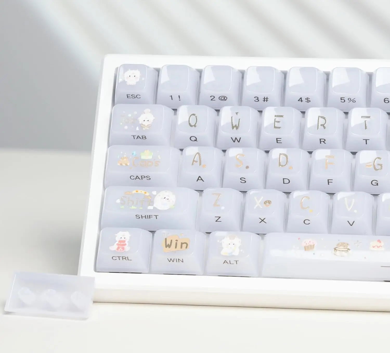 Клавиатурные кейкапы Jelly White Ceramic в стиле Cake Sheep, прозрачные, с боковой печатью, на заказ, для 60, 65, 75, 100% клавиатур
Клавиатурные кейкапы Jelly White Ceramic в стиле Cake Sheep, прозрачные, с боковой печатью, на заказ, для 60, 65, 75, 100% клавиатур