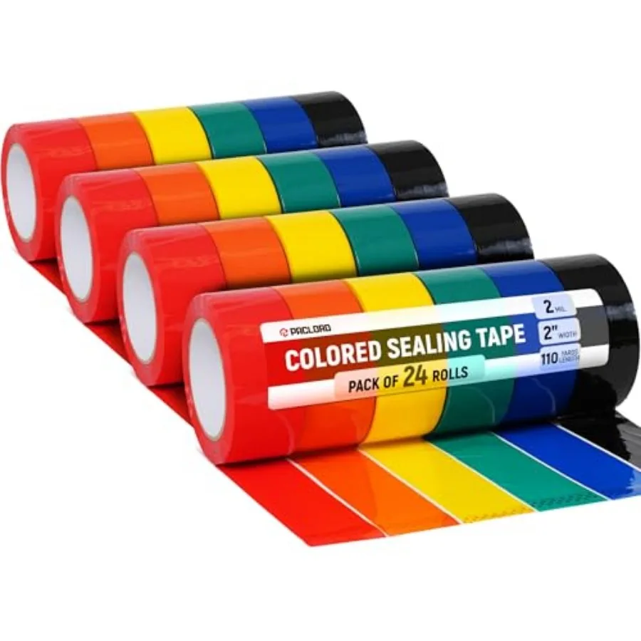 Packing Tape, 24 Rolls Pack 4 x 6 Colors - 2.0 Mil Carton Sealing Tape - Strong Adhesive Shipping Tape for Moving, Storage and
Packing Tape, 24 Rolls Pack 4 x 6 Colors - 2.0 Mil Carton Sealing Tape - Strong Adhesive Shipping Tape for Moving, Storage and
