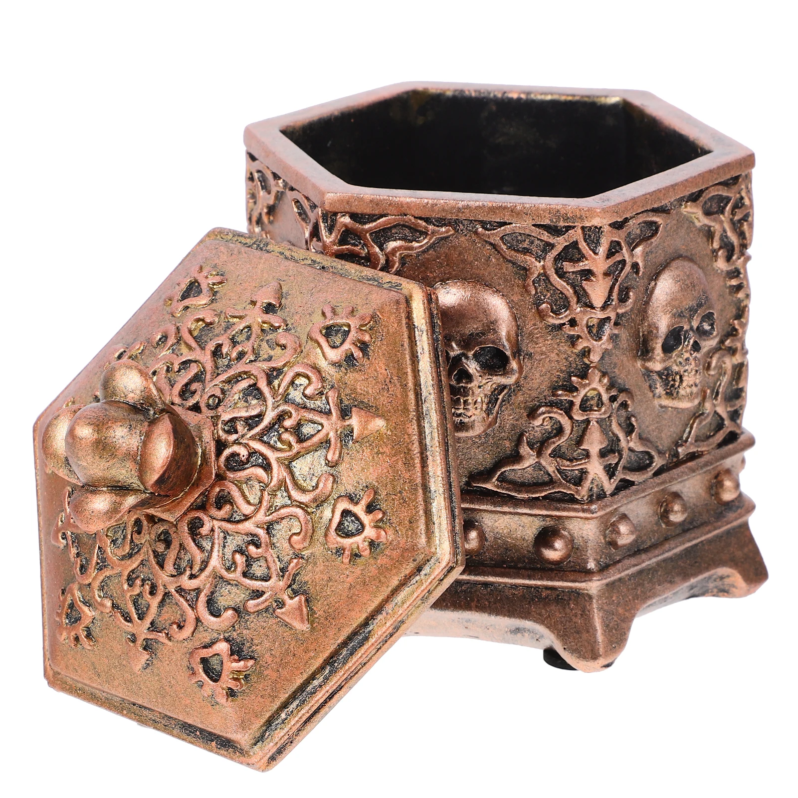 1pc Golden Hexagonal Skull Resin Jewelry Box Storage for Rings Earrings Watches Accessories Home Decor Organizer Container
1pc Golden Hexagonal Skull Resin Jewelry Box Storage for Rings Earrings Watches Accessories Home Decor Organizer Container