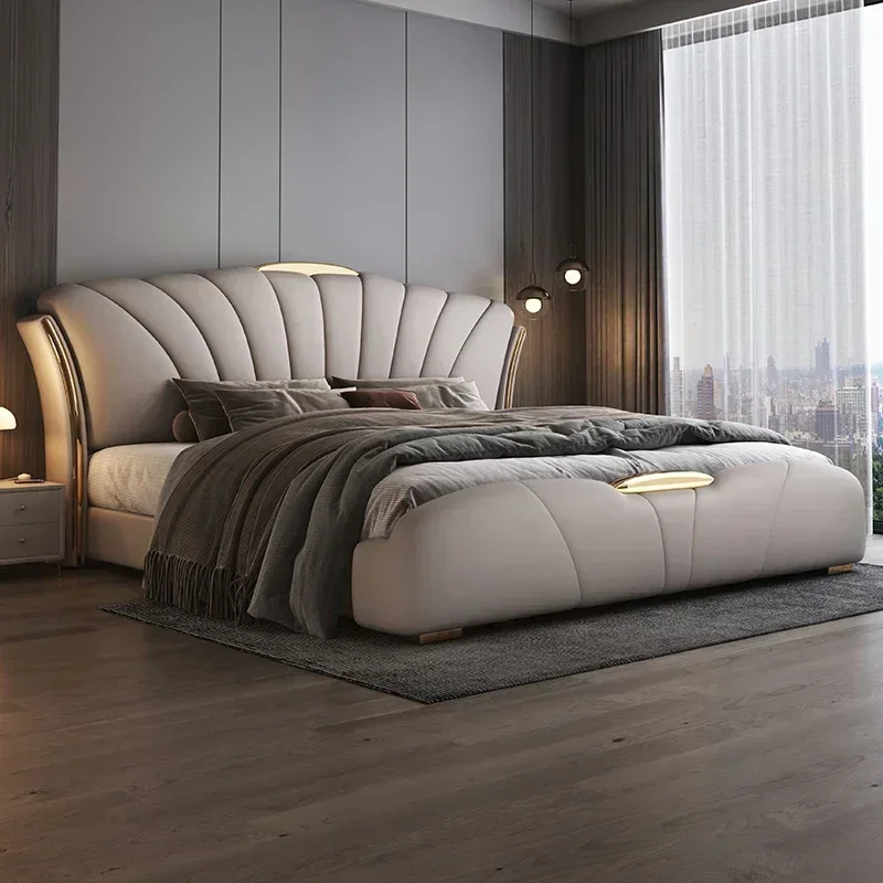 Moderne Nordic Queen Doppelbetten Holz High-End-Kopfteil Twin Doppelbett Luxusrahmen King Size Cama De Casal Schlafzimmer Desenbel 
Moderne Nordic Queen Doppelbetten Holz High-End-Kopfteil Twin Doppelbett Luxusrahmen King Size Cama De Casal Schlafzimmer Desenbel