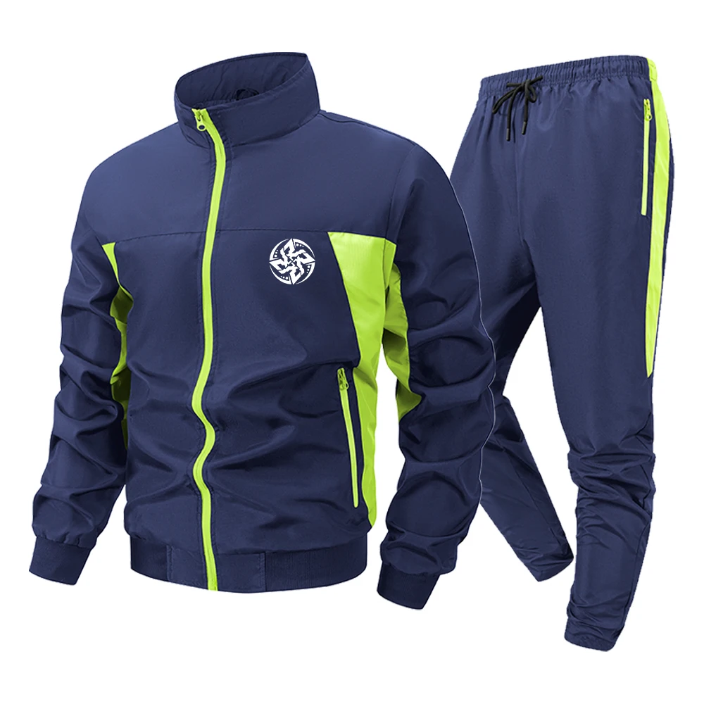 Men's Running Tracksuit 2 Piece Set Sportswear Colorblock Zip Up Jacket and Jogger Pants Casual Sweatsuit with Geometric Print
Men's Running Tracksuit 2 Piece Set Sportswear Colorblock Zip Up Jacket and Jogger Pants Casual Sweatsuit with Geometric Print