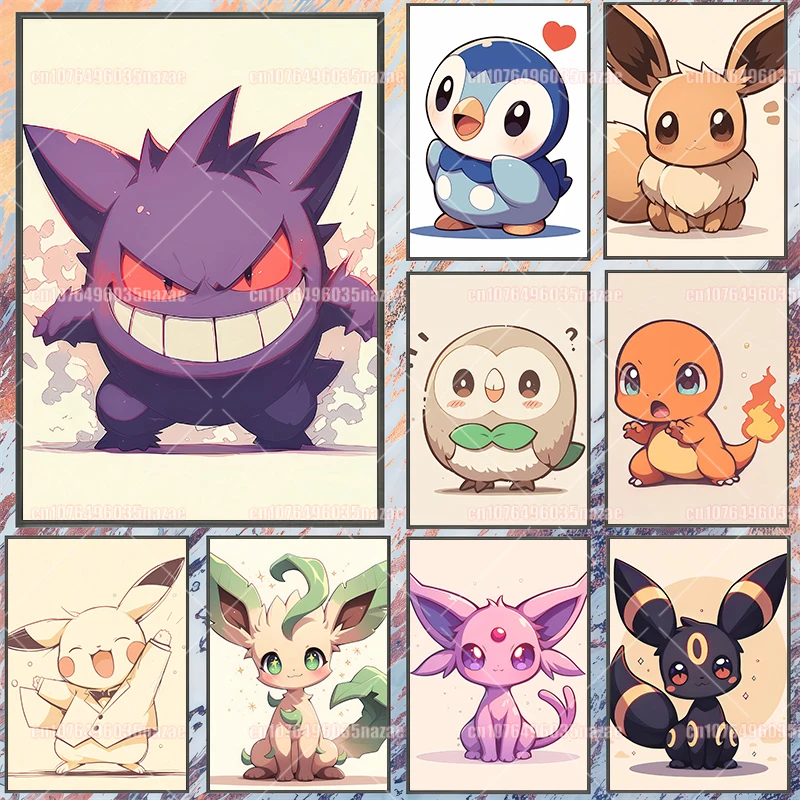 Pokemon Anime Peripheral Posters Kawaii Pictures Art Watercolor Canvas Paintings Children's Bedroom Wall Decoration Gifts
Pokemon Anime Peripheral Posters Kawaii Pictures Art Watercolor Canvas Paintings Children's Bedroom Wall Decoration Gifts
