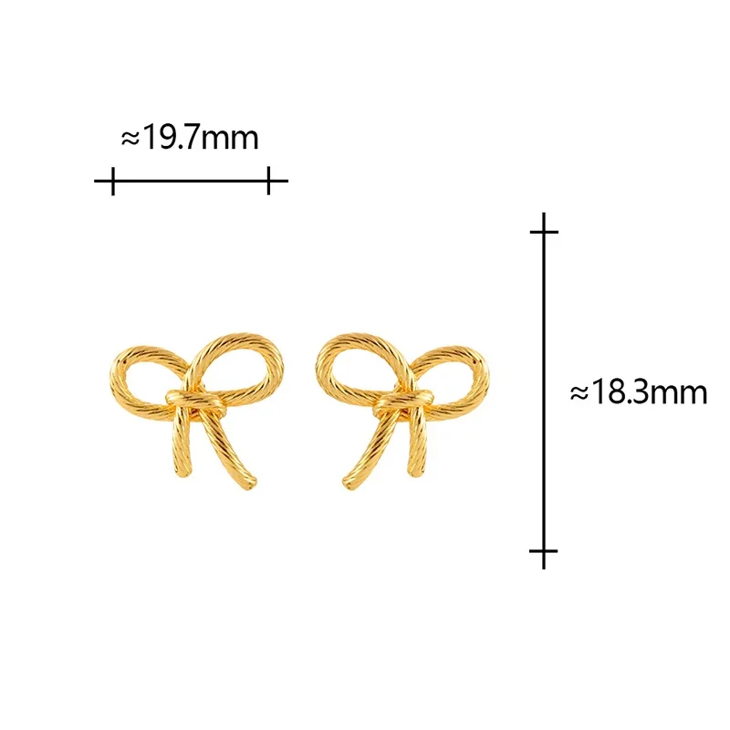 Real 925 Sterling Silver 18K Gold Twisted Bowknot Stud Earrings for Women Minimalist Trendy Fine Jewelry Mini Accessories
Real 925 Sterling Silver 18K Gold Twisted Bowknot Stud Earrings for Women Minimalist Trendy Fine Jewelry Mini Accessories
