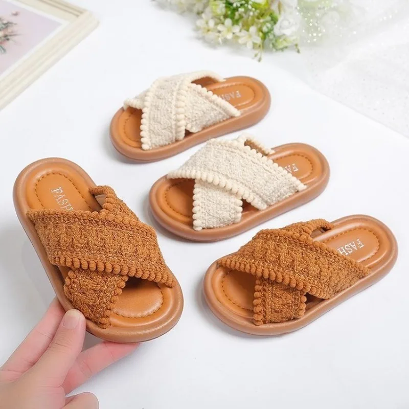 Summer Kids Vintage Slippers Cross Strap Bohemia Style Girls Princess Slides Sandals Children Open-toe Slippers Outdoor Indoor
Summer Kids Vintage Slippers Cross Strap Bohemia Style Girls Princess Slides Sandals Children Open-toe Slippers Outdoor Indoor