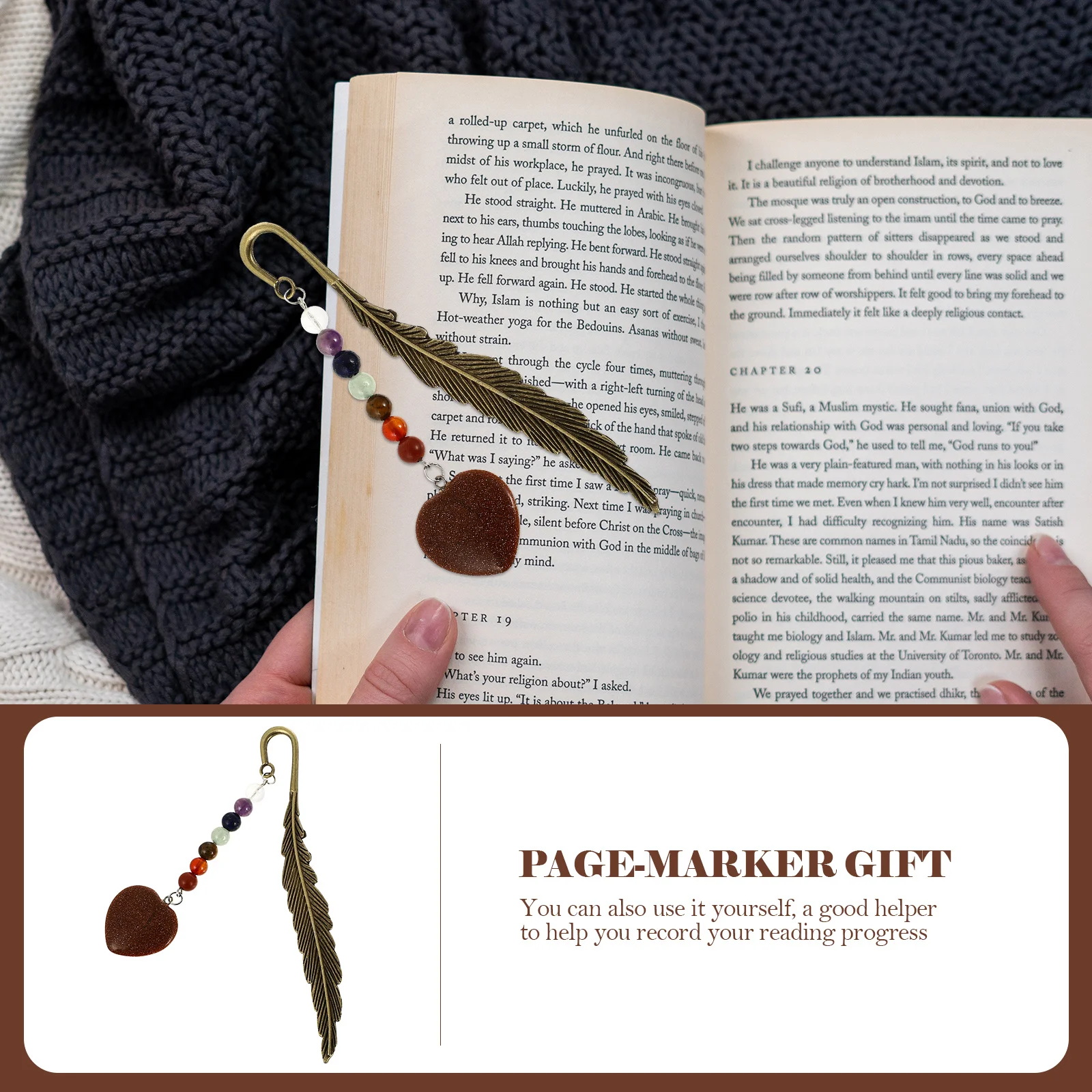 Metal Natural Stone Bookmark Lightweight Elegant Plume Shape Decorative Page-Marker Gift for Students Writers 
Metal Natural Stone Bookmark Lightweight Elegant Plume Shape Decorative Page-Marker Gift for Students Writers