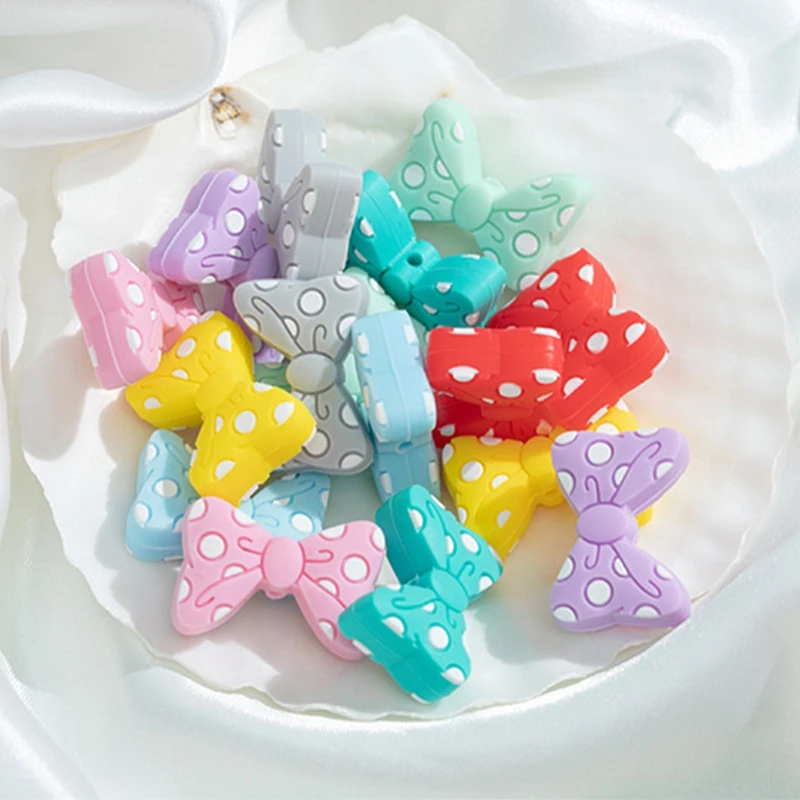 5/10pcs Silicone Bows Beads BPA Free DIY Bead For Teething Necklace Baby Pacifier Holder Accessories Food Grade Teether Bead
5/10pcs Silicone Bows Beads BPA Free DIY Bead For Teething Necklace Baby Pacifier Holder Accessories Food Grade Teether Bead