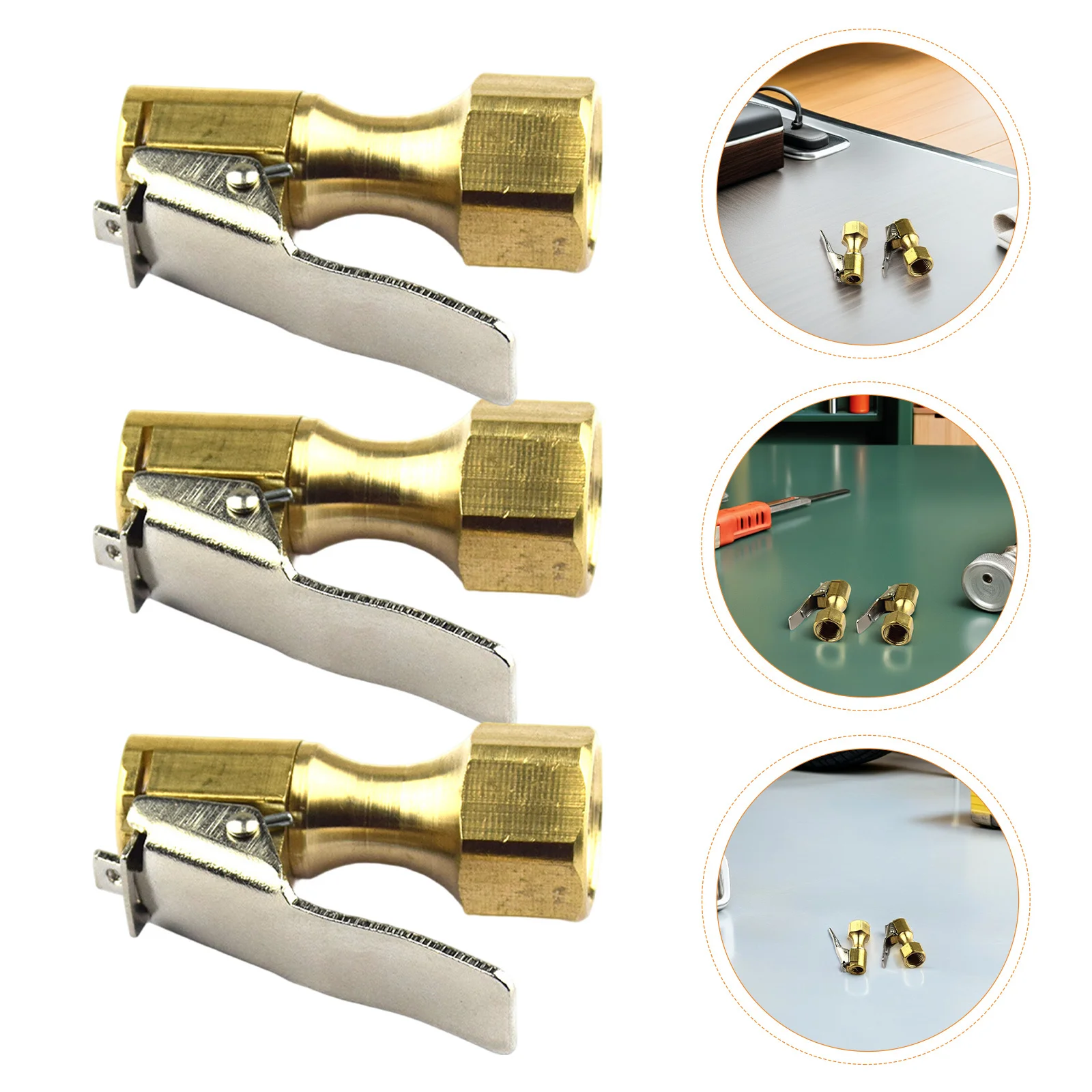 6Pcs Heavy Duty Brass Tire Inflator Chuck No Leakage Locking Air Nozzle for Vehicle Tire Pressure Gauge Quick Connect Accessory
6Pcs Heavy Duty Brass Tire Inflator Chuck No Leakage Locking Air Nozzle for Vehicle Tire Pressure Gauge Quick Connect Accessory