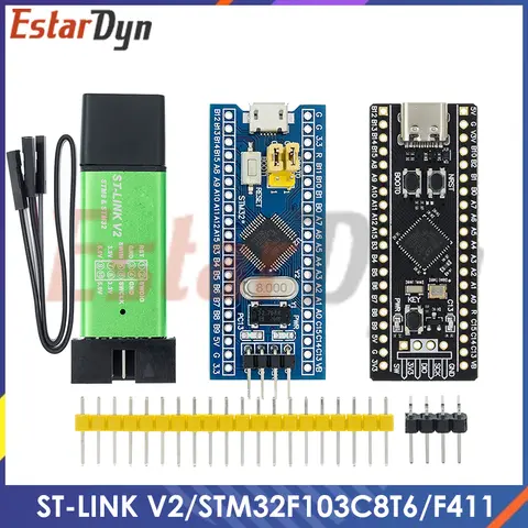 Simulatore ST-LINK V2 originale Scarica programmatore Scheda di sviluppo sistema minima STM32 originale STM32F103C8T6 STM32F401 / 411