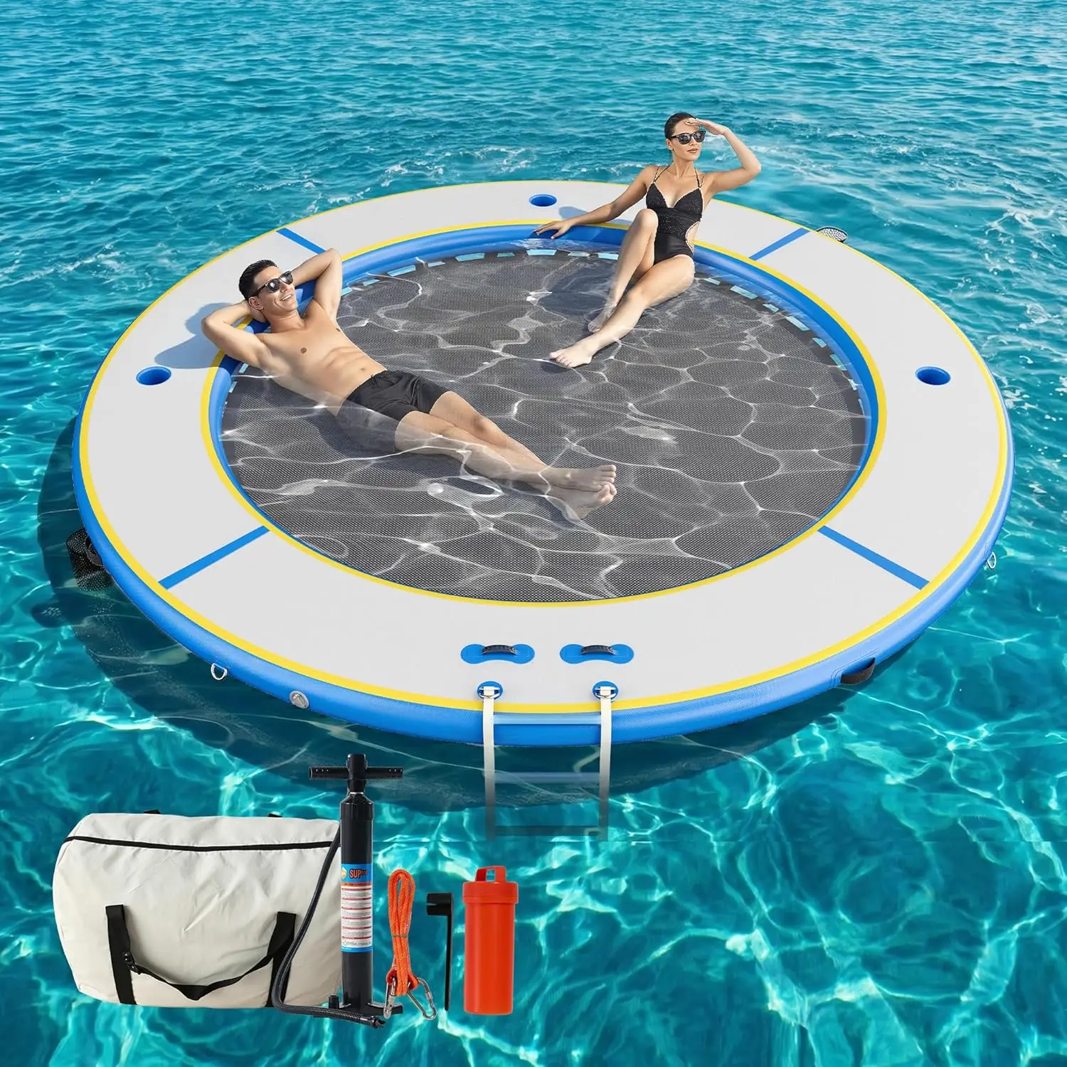 Inflatable Water Hammock Float with Soft Ladder, Cup Holders and Mat Center, Round & Hexagon Lake Raft for 4–10, Customized
Inflatable Water Hammock Float with Soft Ladder, Cup Holders and Mat Center, Round & Hexagon Lake Raft for 4–10, Customized