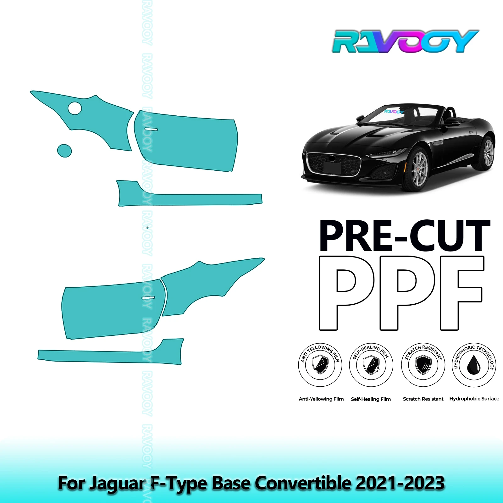 For Jaguar F-Type Base Convertible 2021-2023 8.5mil Clear Matte Pre-Cut PPF Door & A/B Pillar Kit TPU Paint Protection Film Set
For Jaguar F-Type Base Convertible 2021-2023 8.5mil Clear Matte Pre-Cut PPF Door & A/B Pillar Kit TPU Paint Protection Film Set