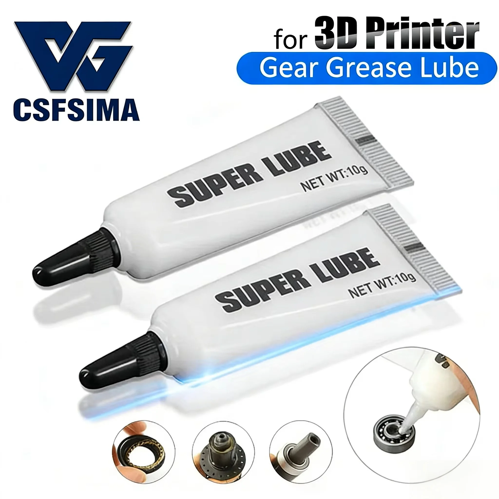 3D Printer Grease - Anti-Rust, Low Noise Lubricant for Bearings, Linear Rails, Guide Rods & Lead Screws 10g– Universal Lube
3D Printer Grease - Anti-Rust, Low Noise Lubricant for Bearings, Linear Rails, Guide Rods & Lead Screws 10g– Universal Lube