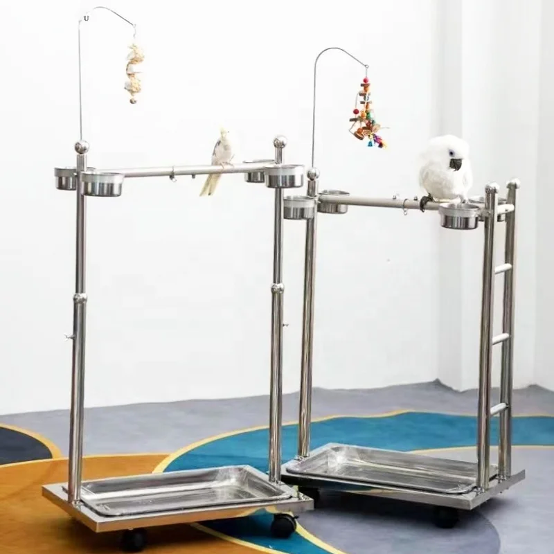 Wholesale Parrot Game Shelves Bird Stainless Steel With Ladder, Universal Wheels, and Feeding Bowls
Wholesale Parrot Game Shelves Bird Stainless Steel With Ladder, Universal Wheels, and Feeding Bowls