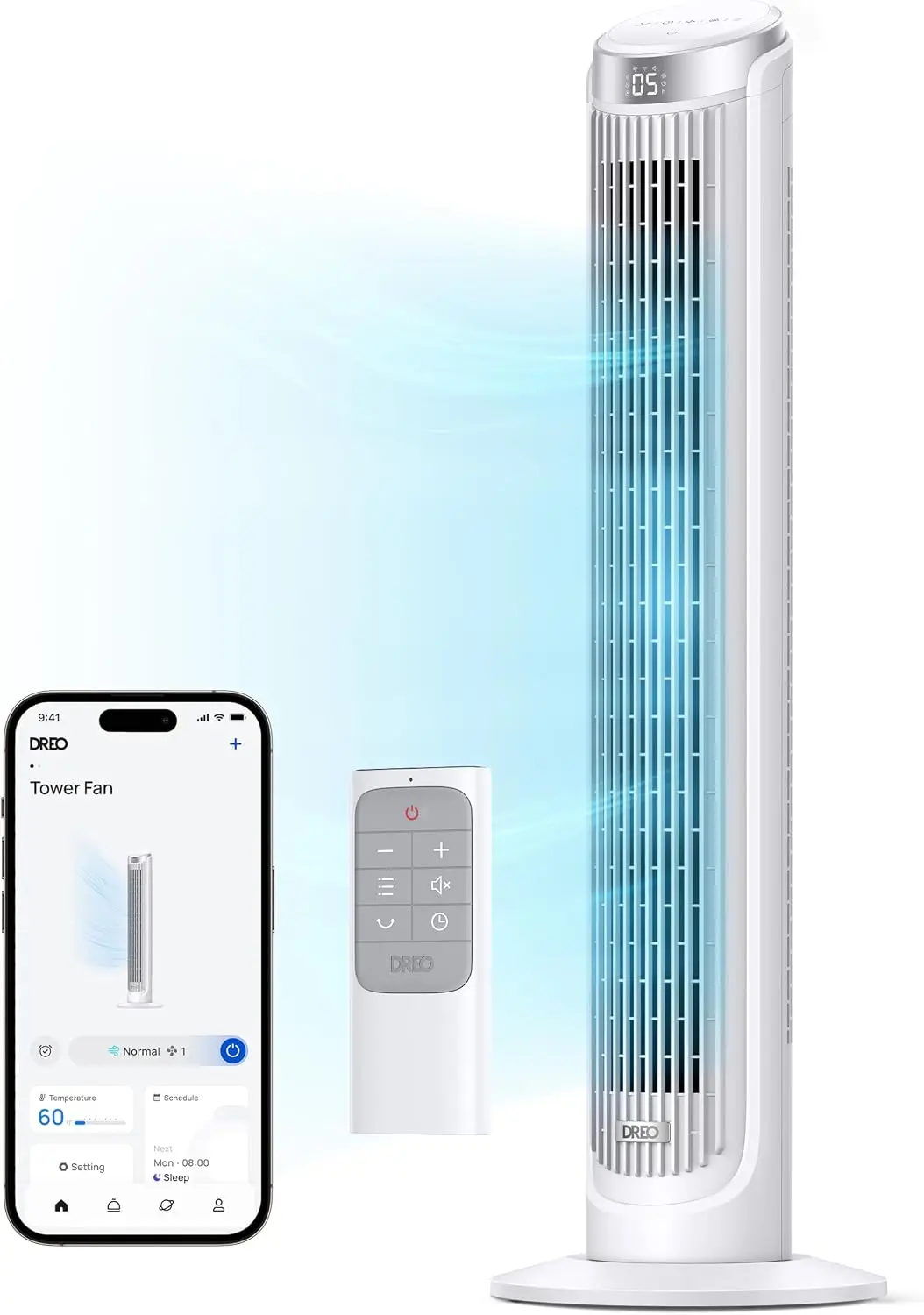 Smart Tower Fan for Bedroom, 90° Oscillating, 26ft/s Velocity, Quiet Floor Fan with Remote, 12H Timer, Voice Control, Compatible with Alexa
Smart Tower Fan for Bedroom, 90° Oscillating, 26ft/s Velocity, Quiet Floor Fan with Remote, 12H Timer, Voice Control, Compatible with Alexa