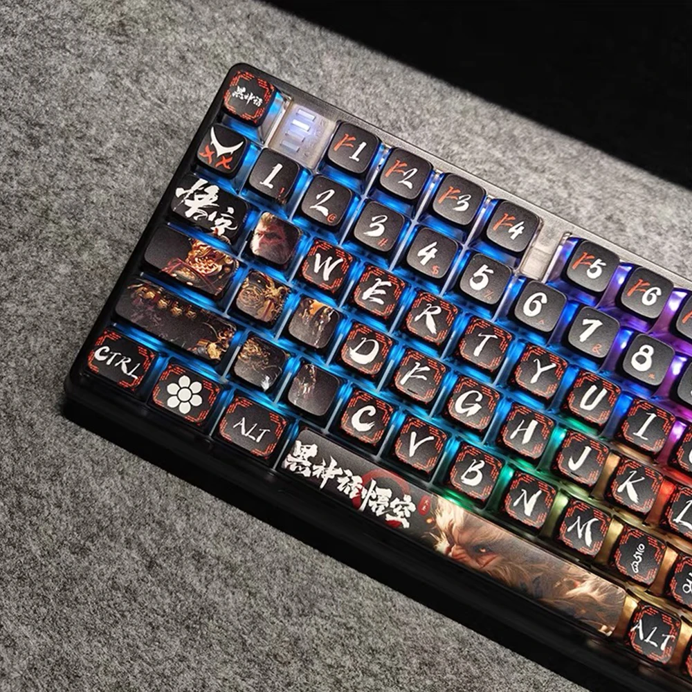 125 Keys SAX Profile Keycaps Four sided translucent PBT Key caps for Mechanical Keyboard Sublimation Black Myth Wukong Keycap
125 Keys SAX Profile Keycaps Four sided translucent PBT Key caps for Mechanical Keyboard Sublimation Black Myth Wukong Keycap