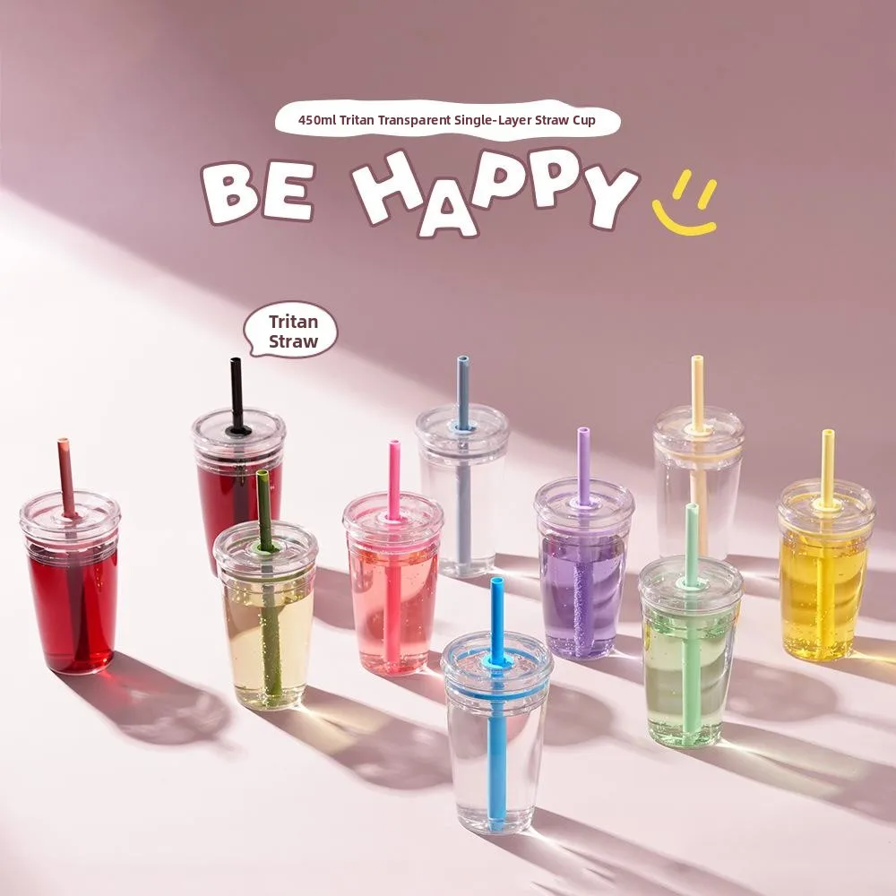 New 2025 450ml Single Layer Tritan Straw Cup Milk Tea Coffee Candy Colored Water Cup American Style Ice Dominant Cup Universal
New 2025 450ml Single Layer Tritan Straw Cup Milk Tea Coffee Candy Colored Water Cup American Style Ice Dominant Cup Universal