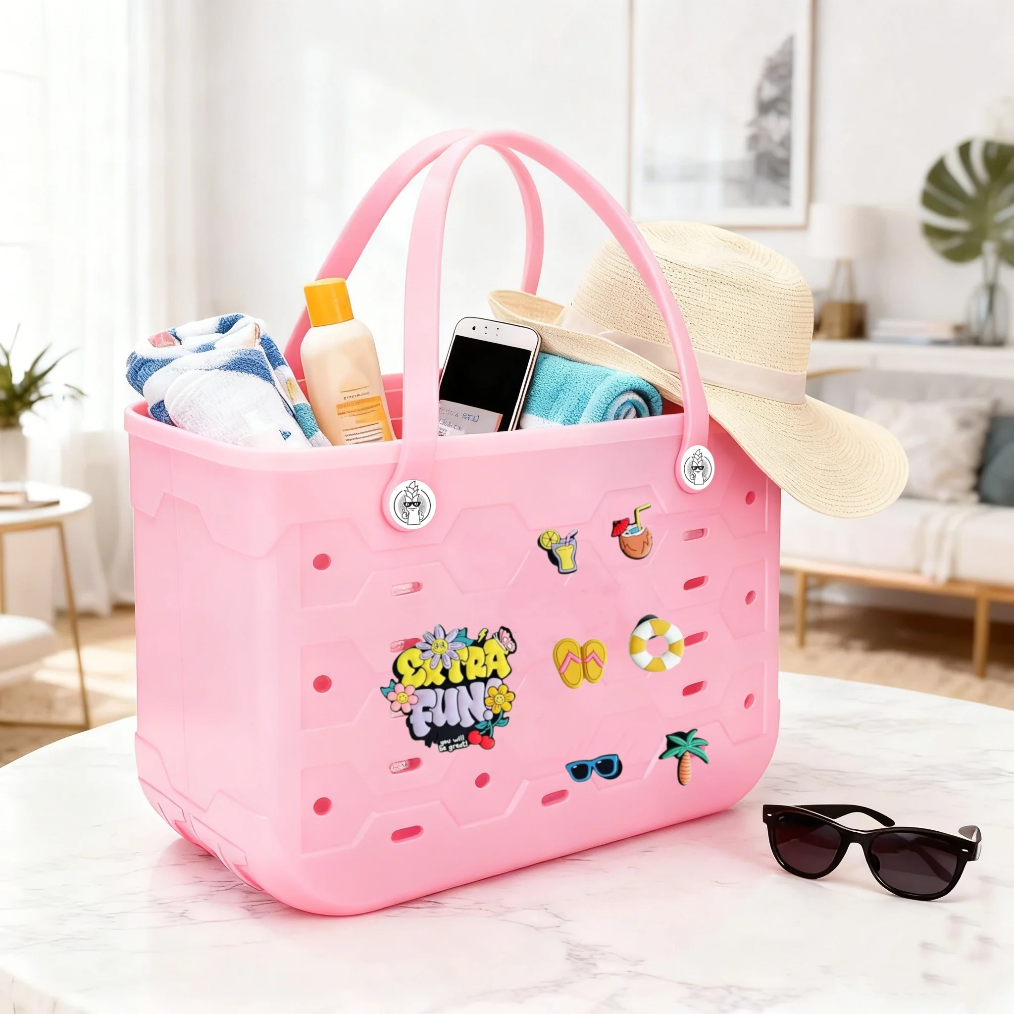 Ladies' oversized EVA beach bag EVA beach bag handbag, available in 6 colors, suitable for sports beaches and swimming pools
Ladies' oversized EVA beach bag EVA beach bag handbag, available in 6 colors, suitable for sports beaches and swimming pools