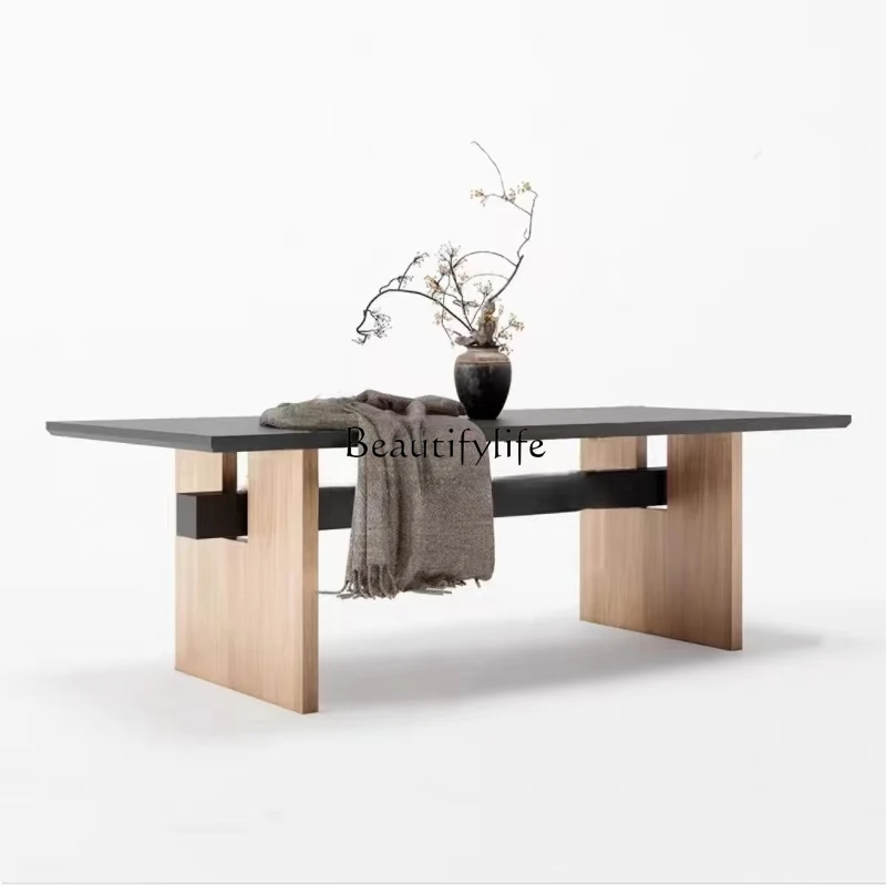 Medieval style all solid wood dining table minimalist wabi family tea desk family
Medieval style all solid wood dining table minimalist wabi family tea desk family