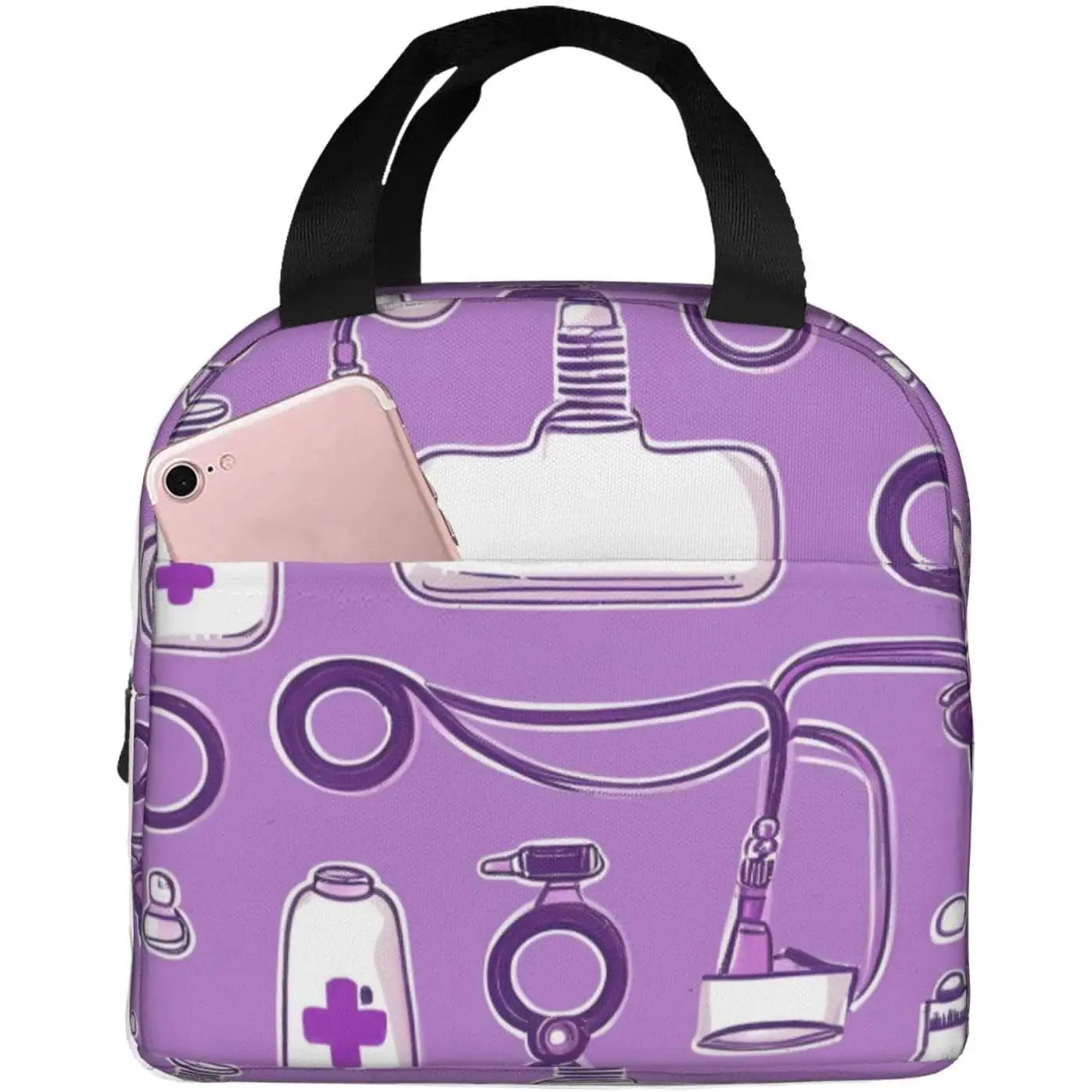 Nurse Pattern Purple Print Insulated Lunch Bag For Men And Women,Portable Bag For Work,Picnic, And Travel
Nurse Pattern Purple Print Insulated Lunch Bag For Men And Women,Portable Bag For Work,Picnic, And Travel