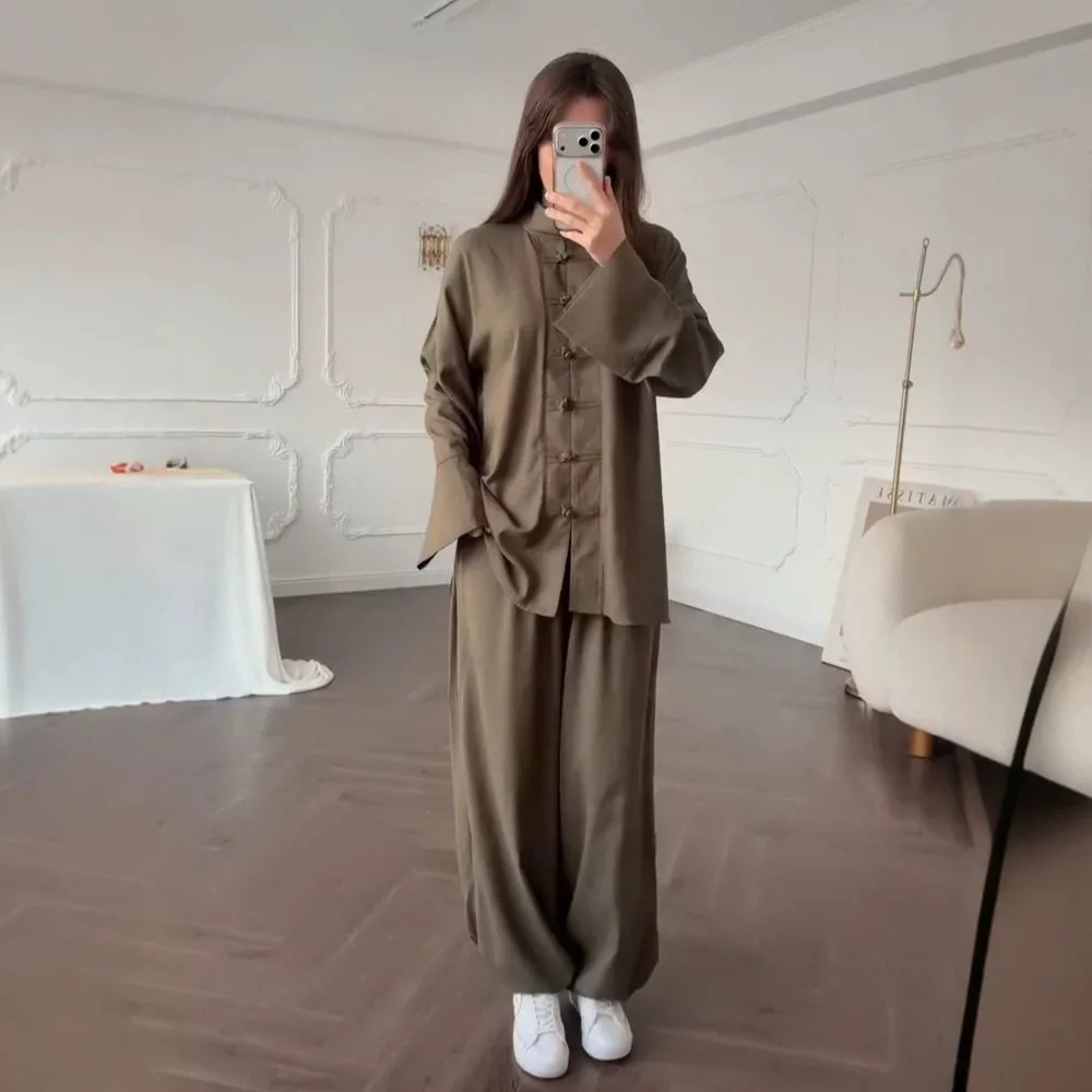 Women's Matching Set Cardigan Long Sleeve Open Front Blouses Tops Wide Leg Pants Jumpsuit Spring Summer
Women's Matching Set Cardigan Long Sleeve Open Front Blouses Tops Wide Leg Pants Jumpsuit Spring Summer
