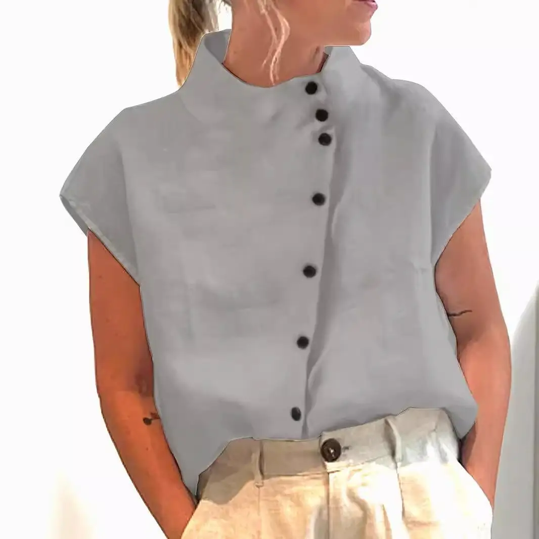 Women's Sweet Sle Cotton ort Sve irt Stand Collar Mid-Length Sweet Cotton Top for Summer Season
Women's Sweet Sle Cotton ort Sve irt Stand Collar Mid-Length Sweet Cotton Top for Summer Season