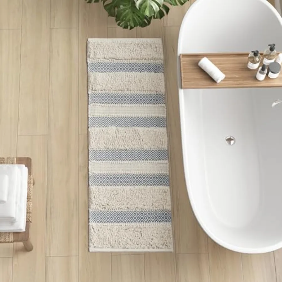 Bath Rug Hand-Woven Texture Shaggy Striped Soft and Water Absorbent Boho Bathroom Décor Bath-Mats Non-Slip Absorbent Quick Dry
Bath Rug Hand-Woven Texture Shaggy Striped Soft and Water Absorbent Boho Bathroom Décor Bath-Mats Non-Slip Absorbent Quick Dry