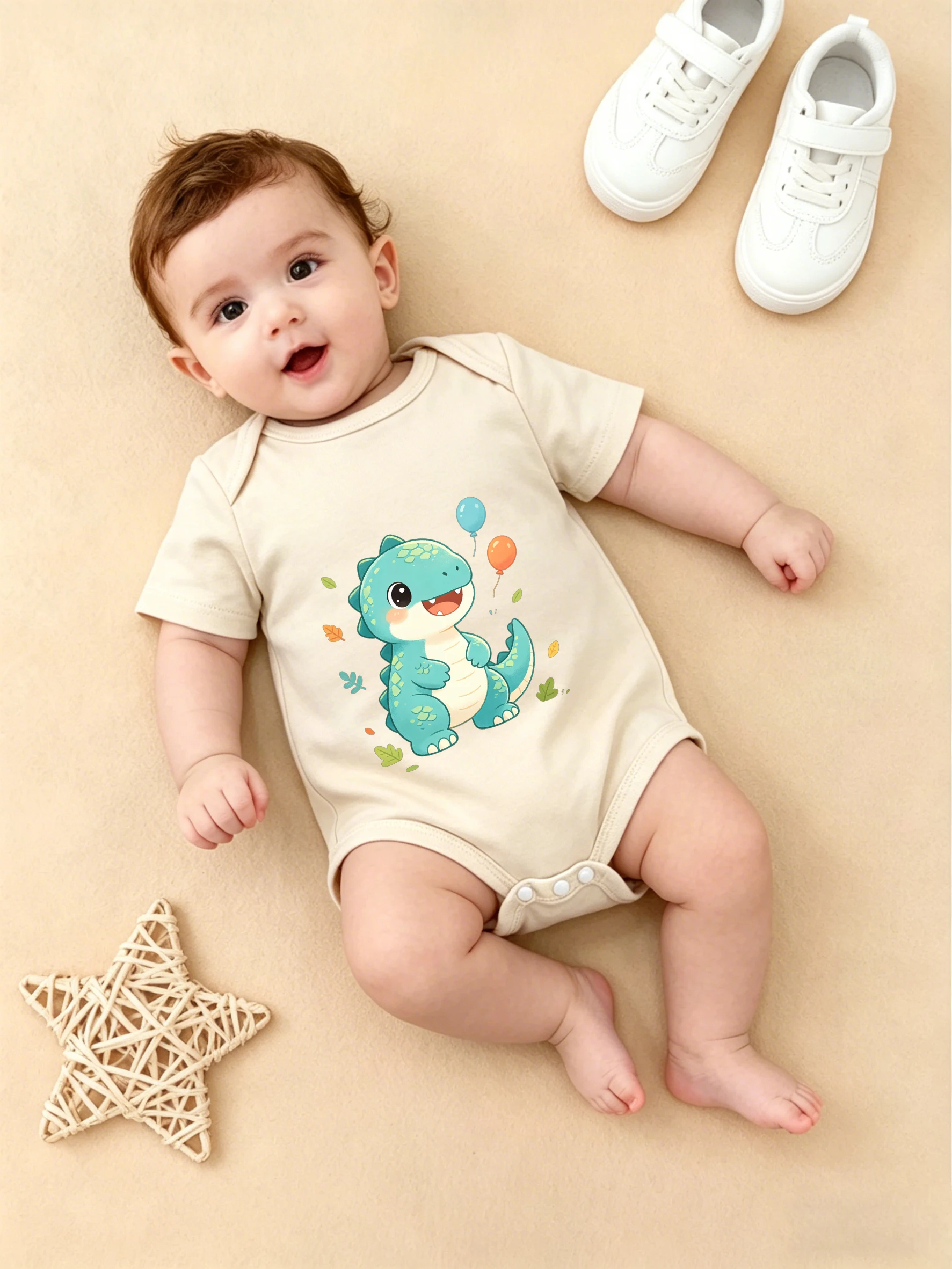 Fun Style Balloon Dinosaur Print Baby Short Sleeve One Piece Romper Summer New Arrival
Fun Style Balloon Dinosaur Print Baby Short Sleeve One Piece Romper Summer New Arrival