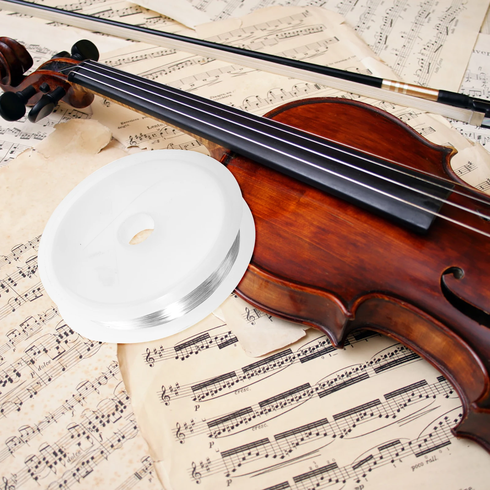 Silver Wound Violin Bow String 20g Replacement Parts Repair Accessories Durable Metal Practical Functions Long Use Professional
Silver Wound Violin Bow String 20g Replacement Parts Repair Accessories Durable Metal Practical Functions Long Use Professional